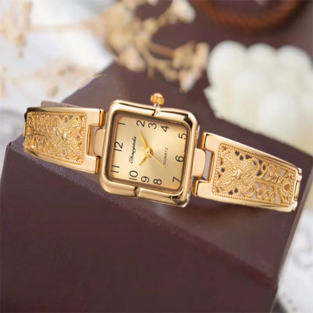 Luxury Watch Brand For Women - ผู้หญิงที่สง่างามนาฬิกาแบรนด์ชั้นนําหรูหราทองเงินสแควร์ล้อแม็กควอตซ์สร้อยข้อมือนาฬิกาข้อมือแฟชั่นสุภาพสตรีนาฬิกาของขวัญM Ontres