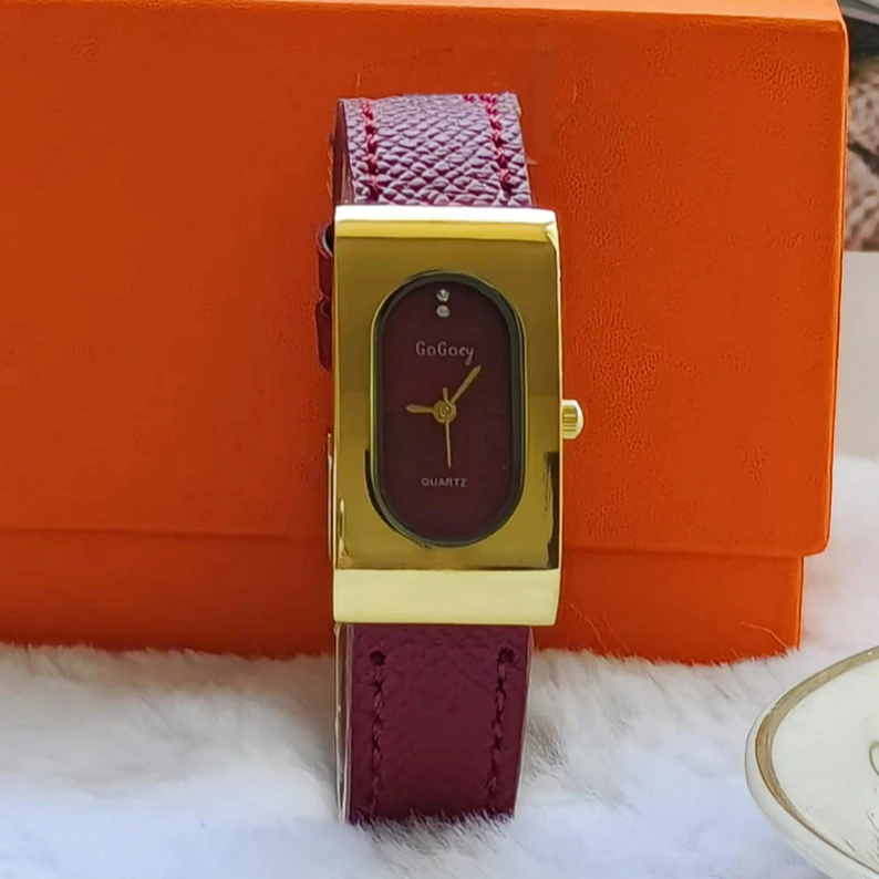 Luxury Watch Brand For Women - หรูหราสุภาพสตรีแบรนด์นาฬิกาผู้หญิงแฟชั่นสี่เหลี่ยมผืนผ้า Dial ควอตซ์นาฬิกาสายหนังนาฬิกาข้อมือของขวัญ Dropshipping