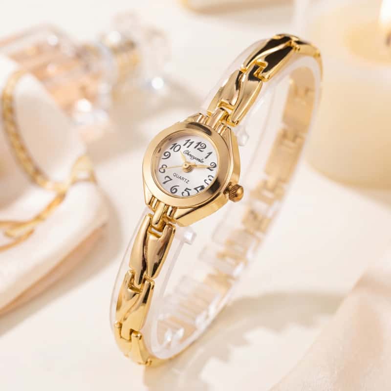 Luxury Watch Brand For Women - นาฬิกาข้อมือควอตซ์แฟชั่นสำหรับผู้หญิง ดีไซน์ย้อนยุค แบรนด์หรู หน้าปัดเล็ก นาฬิกาข้อมือผู้หญิงบางเฉียบ สวยสง่า