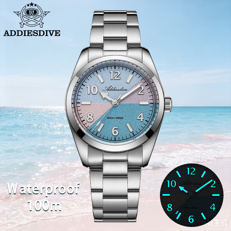 Luxury Watch Case Travel - ADDIESDIVE นาฬิกากระจกแซฟไฟร์ผู้หญิงใหม่หรูหรา 36 มม.BGW9 ลูมินัส 316l