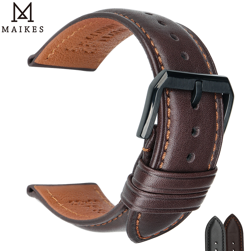 Luxury Watch Longines - MAIKES หรูหรานาฬิกาหนังแท้ 20 มม.22 มม.24 มม.Cowhide