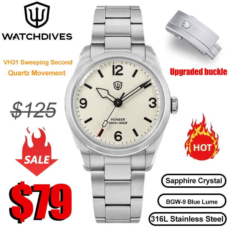 Guilloché Dial Watch - Watchdives WD1960S V2 นาฬิกา VH31 สวีป