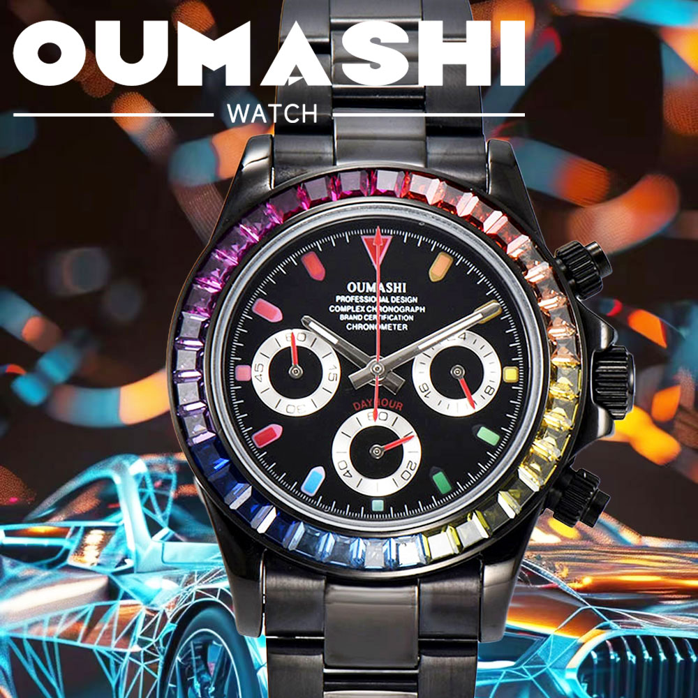Luxury Watch Black - นาฬิกาข้อมือผู้ชายสีดำสุดหรู ขนาด 39 มม. สไตล์ธุรกิจ พร้อมกลไก