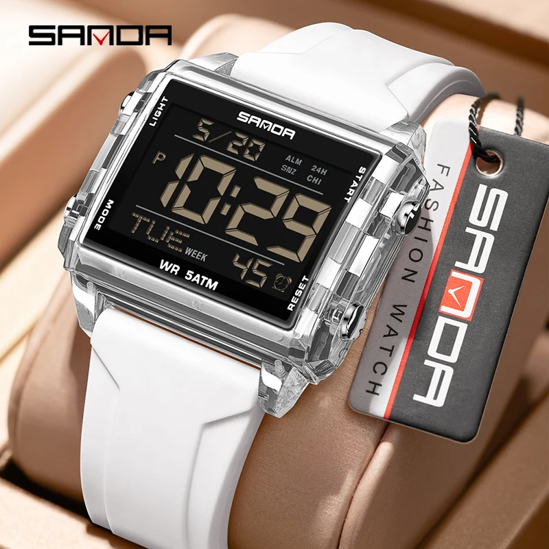 Luxury Watch Brands In World - นาฬิกาข้อมือแฟชั่นยี่ห้อ SANDA สำหรับนักเรียน กันน้ำ พร้อมฟังก์ชั่นนับถอยหลัง ดีไซน์หรูหรา