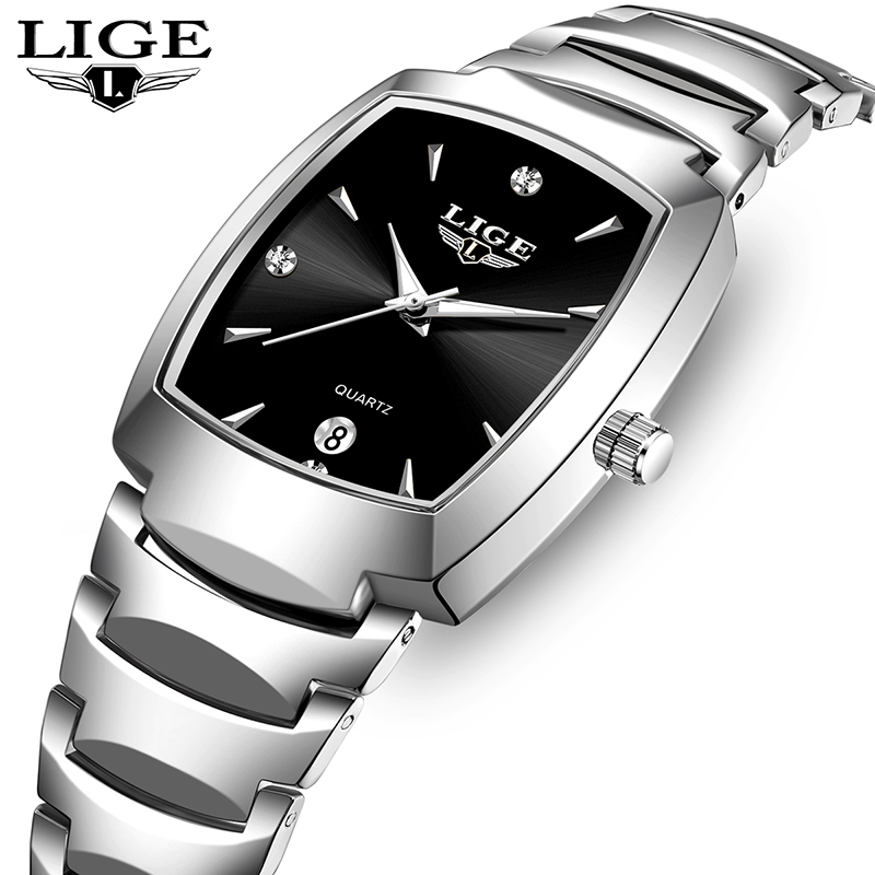 Luxury Watch Female - LIGE นาฬิกาผู้หญิงธุรกิจหรูหราสุภาพสตรีนาฬิกาหญิงนาฬิกากันน้ําแฟชั่นควอตซ์นาฬิกาเรียบง่ายสําหรับ Wome montre femme +