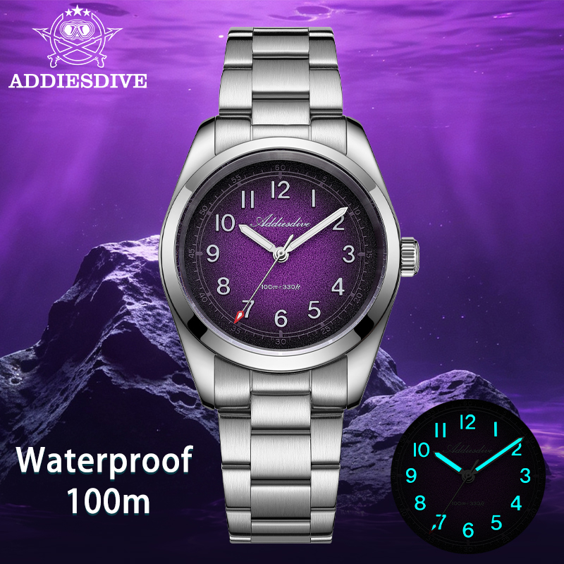 Luxury Watch Longines - ADDIESDIVE 2026 ใหม่หรูหราผู้ชายนาฬิกาควอตซ์ 100M กันน้ำกระจกแซฟไฟร์ซุปเปอร์ลูมินัสสแตนเลสธุรกิจนาฬิกาข้อมือ