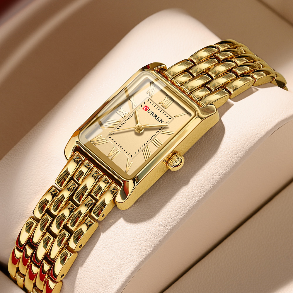 Luxury Watch Brand For Women - CURREN นาฬิกาผู้หญิงรุ่นใหม่ แบรนด์หรูหรา ตัวเรือนสแตนเลส นาฬิกาธุรกิจสำหรับสุภาพสตรี นาฬิกาข้อมือควอตซ์แฟชั่นสำหรับนักศึกษาหญิง