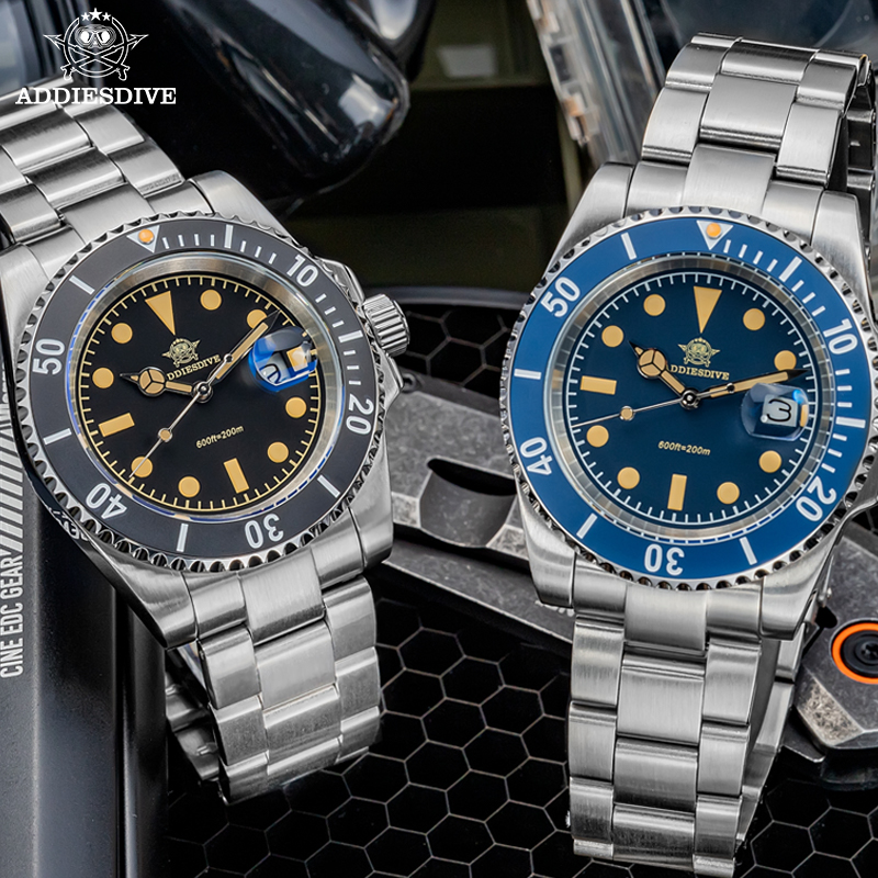 Luxury Watch Longines - ADDIESDIVE 2026 ใหม่ผู้ชายดำน้ำนาฬิกาควอตซ์ 200M กันน้ำซุปเปอร์ลูมินัสปฏิทินแสดงสแตนเลสนาฬิกาข้อมือกลางแจ้ง