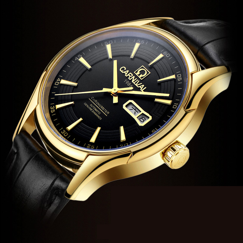 Luxury Watch On Sale - นาฬิกาข้อมือแบรนด์หรูสำหรับผู้ชาย แฟชั่น กันน้ำ สีโรสโกลด์ สีเงิน พร้อมปฏิทิน
