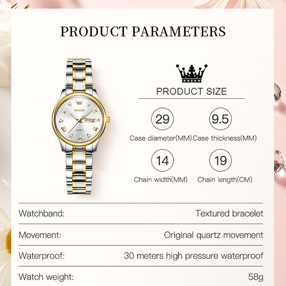 OLEVS 5563นาฬิกาควอตซ์ผู้หญิงแ - Luxury Watch Brand For Women บทวิจารณ์และราคา
