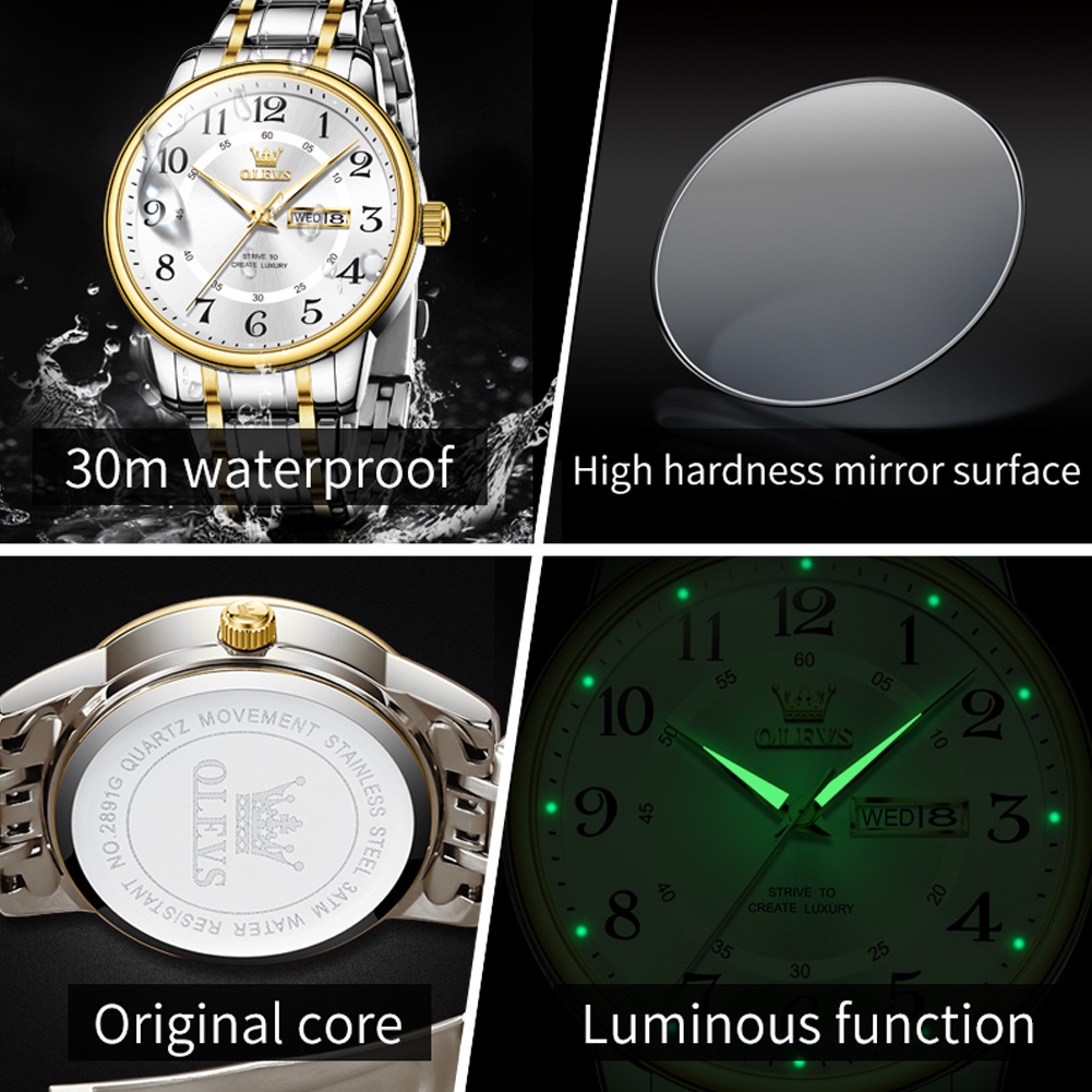 OLEVS นาฬิกาแฟชั่นลำลองสำหรับบ - Luxury Watch With Arabic Numerals บทวิจารณ์และราคา