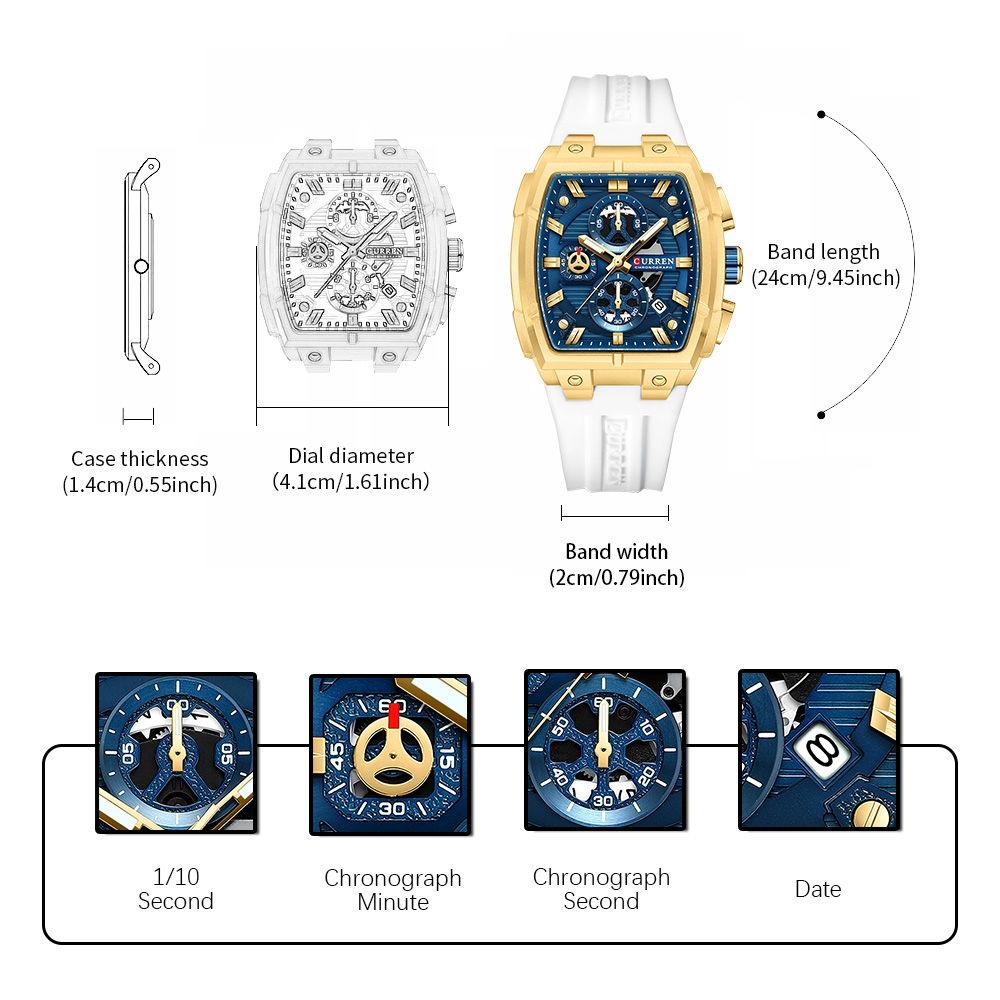 CURREN นาฬิกาวินเทจสุดหรูสำหรั - Luxury Watch For Men บทวิจารณ์และราคา