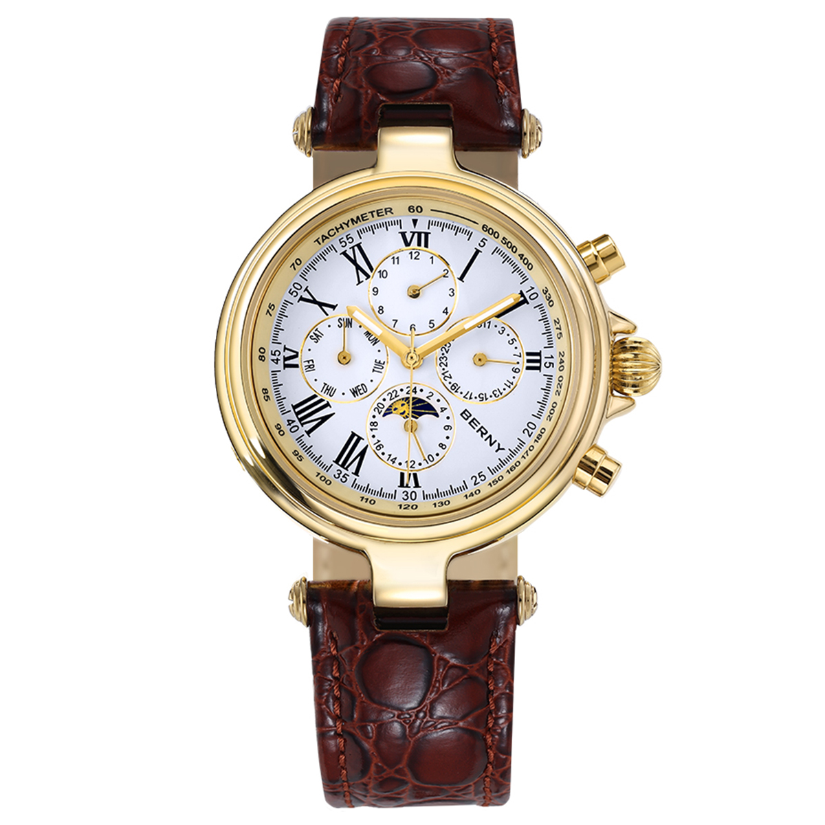 BERNY นาฬิกาข้อมือผู้ชายอัตโนม - Luxury Watch On Sale บทวิจารณ์และราคา