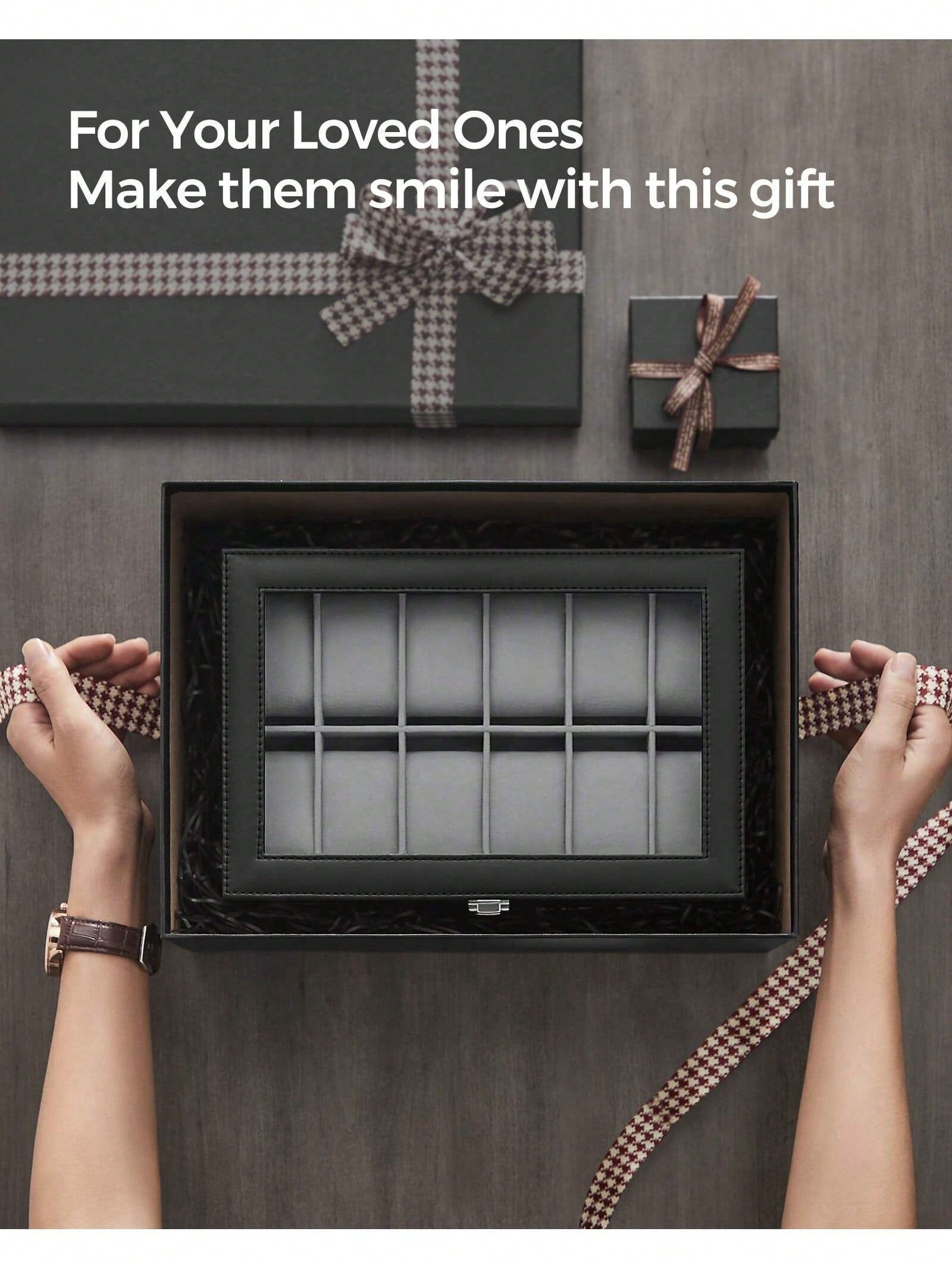 กล่องเก็บนาฬิกาแบบล็อคได้ 12 ช - Luxury Watch Holder บทวิจารณ์และราคา