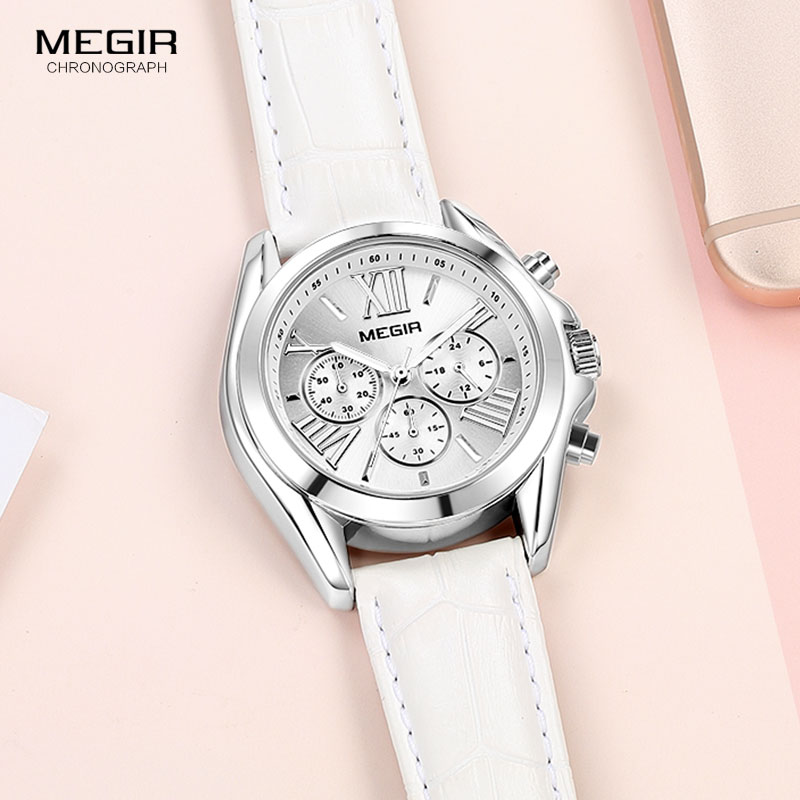 MEGIR2019 ใหม่หรูหราหนังนาฬิกา - Luxury Watch Brand For Women บทวิจารณ์และราคา