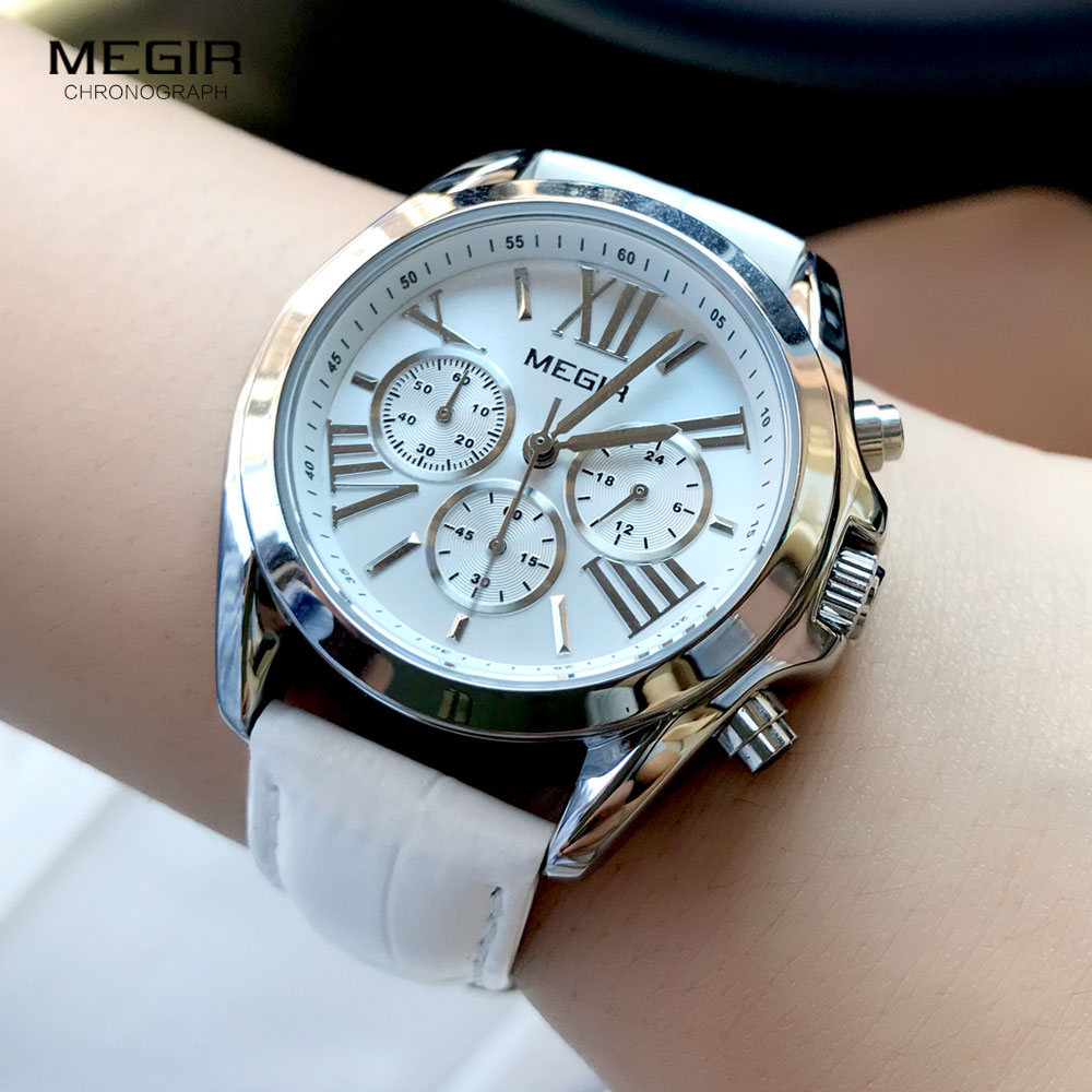 MEGIR2019 ใหม่หรูหราหนังนาฬิกา - Luxury Watch Brand For Women บทวิจารณ์และราคา