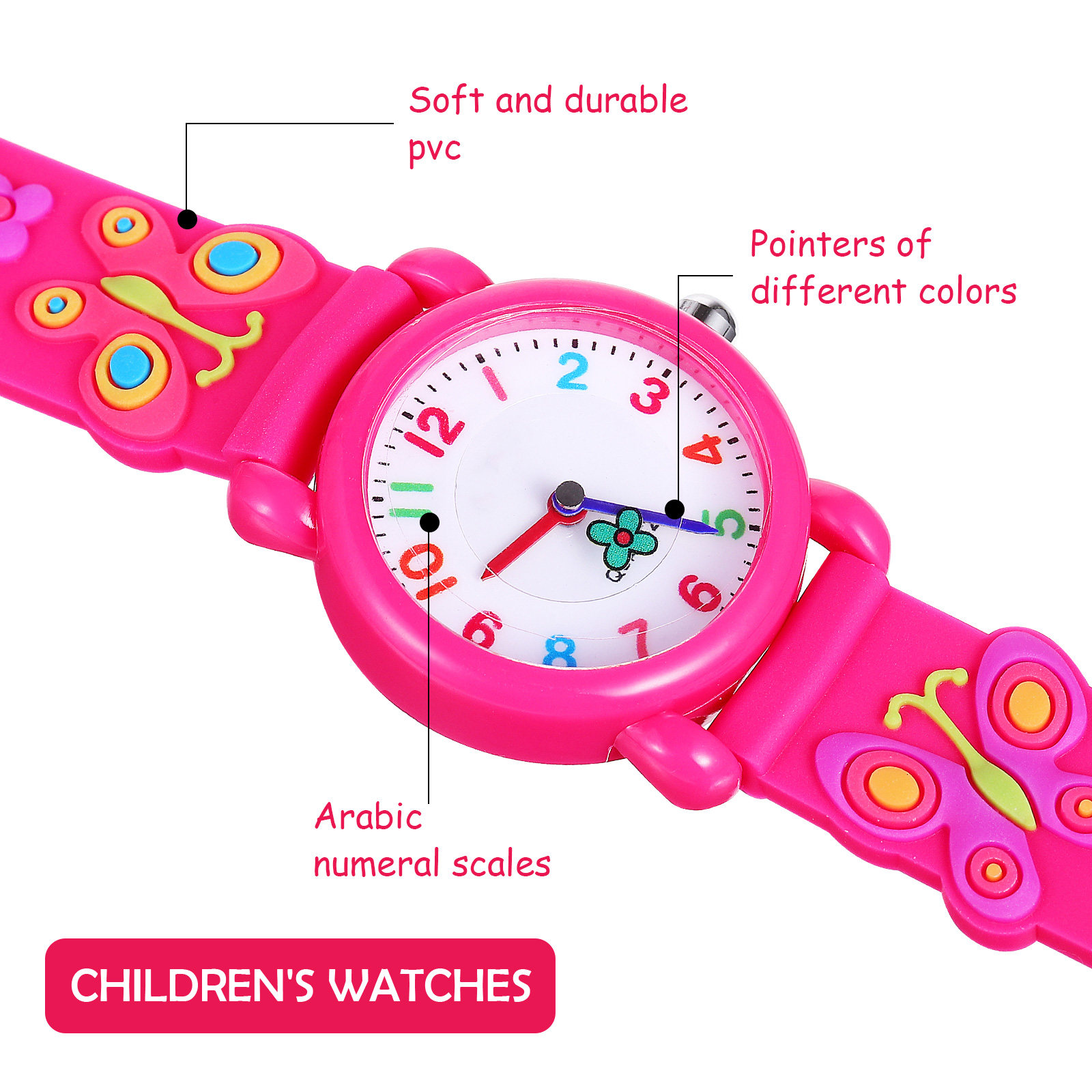 นาฬิกากันน้ำลายการ์ตูน 2 ชิ้น  - Luxury Watch With Arabic Numerals บทวิจารณ์และราคา