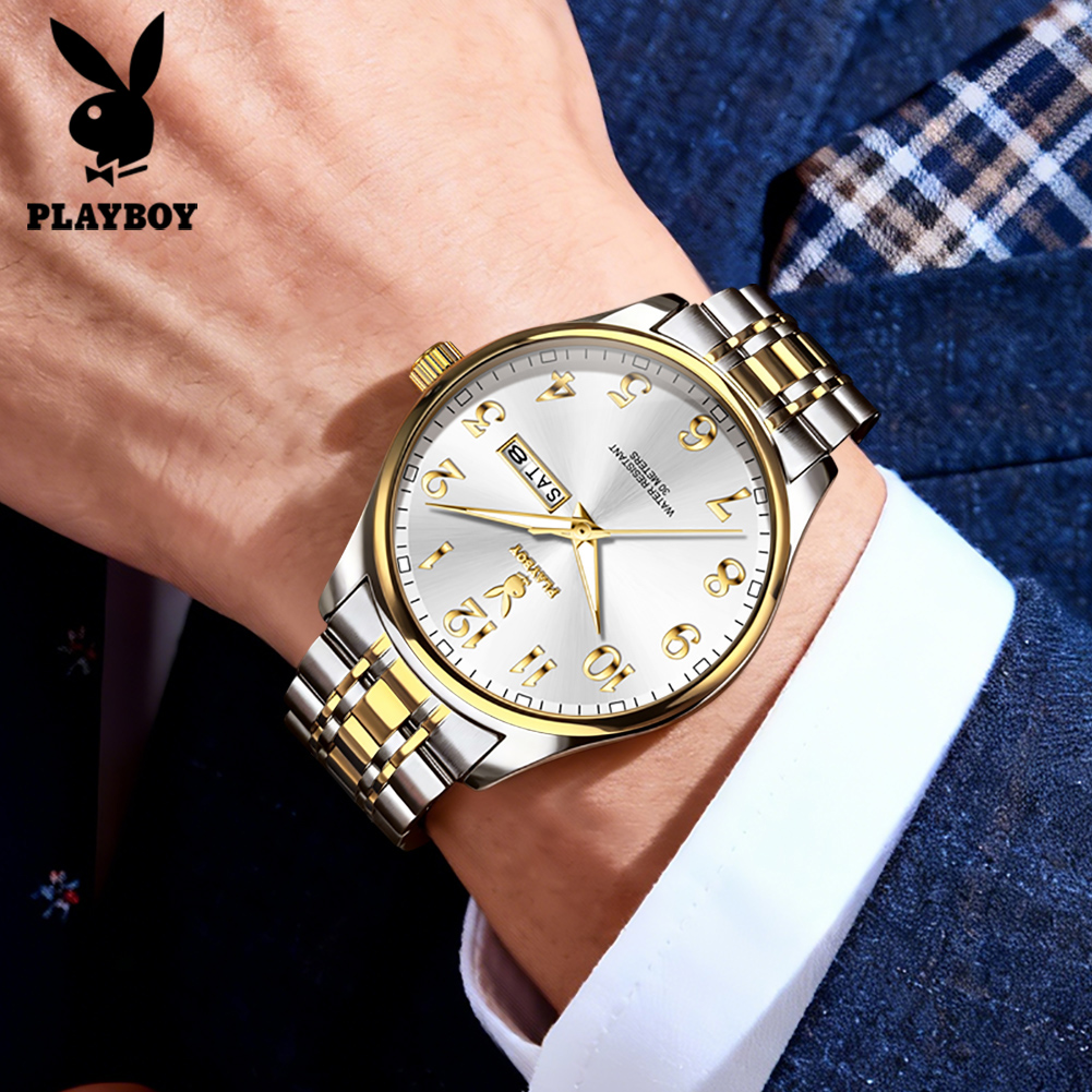 PLAYBOY 3533 นาฬิกาแบรนด์แท้ขอ - Luxury Watch With Arabic Numerals บทวิจารณ์และราคา