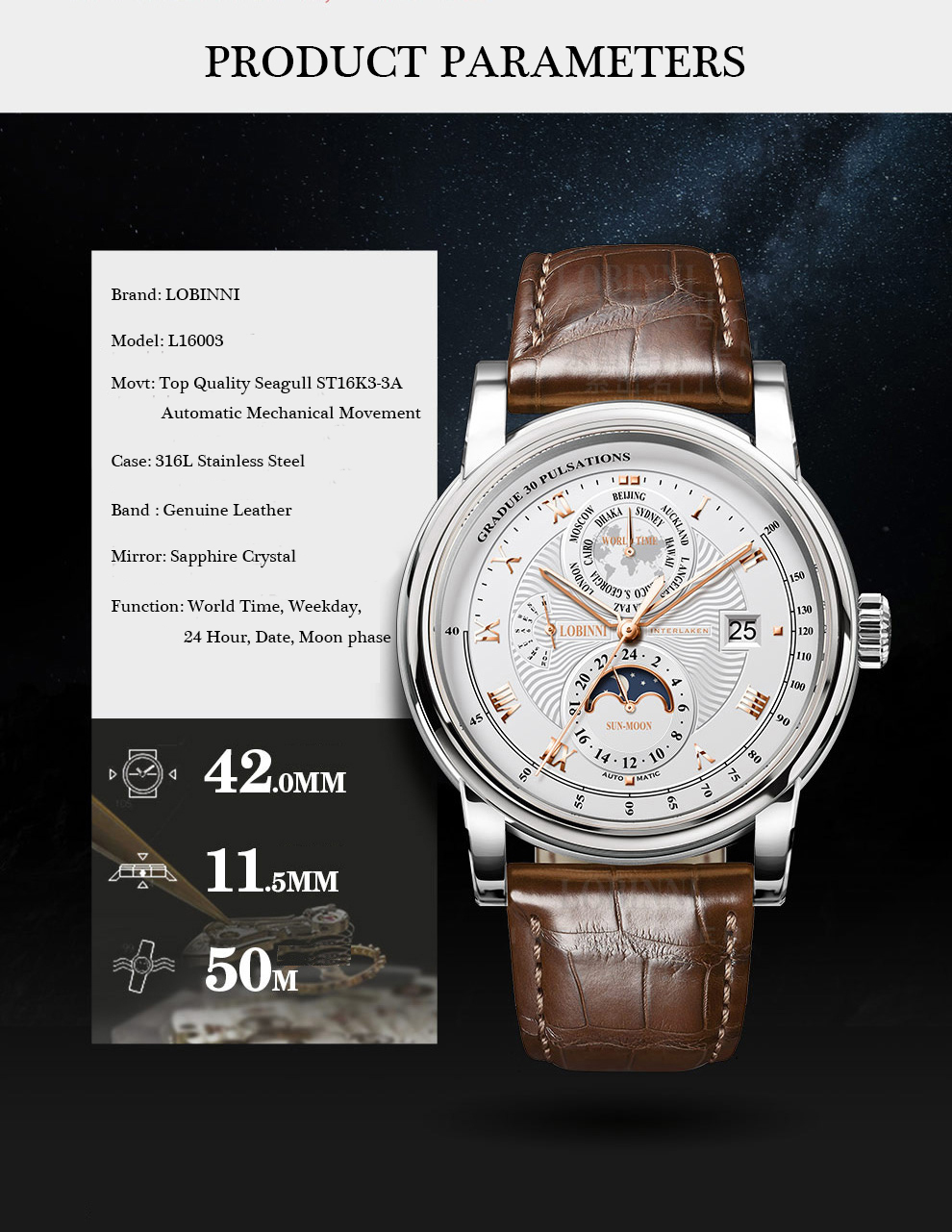 LOBINNI นาฬิกาผู้ชายหรูหรายี่ห - Luxury Watch Brands In World บทวิจารณ์และราคา