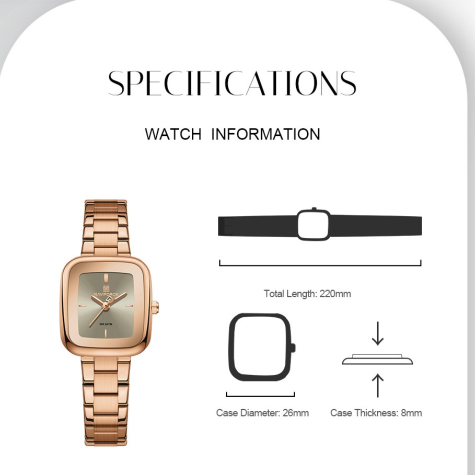 นาฬิกาข้อมือแฟชั่นวินเทจ NAVIF - Luxury Watch Black บทวิจารณ์และราคา