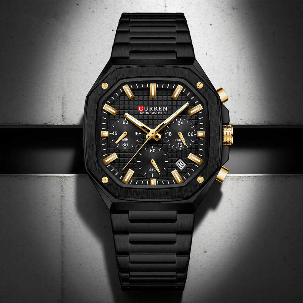 CURREN นาฬิกาโครโนสแควร์สุดหรู - Luxury Watch And Bracelet บทวิจารณ์และราคา